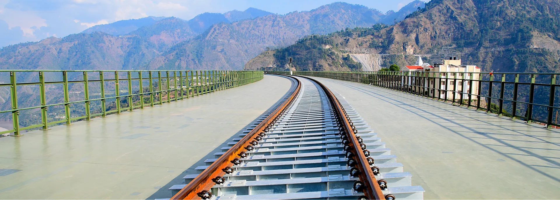 H-beam sleepers on world's highest steel arch rail bridge at Chenab